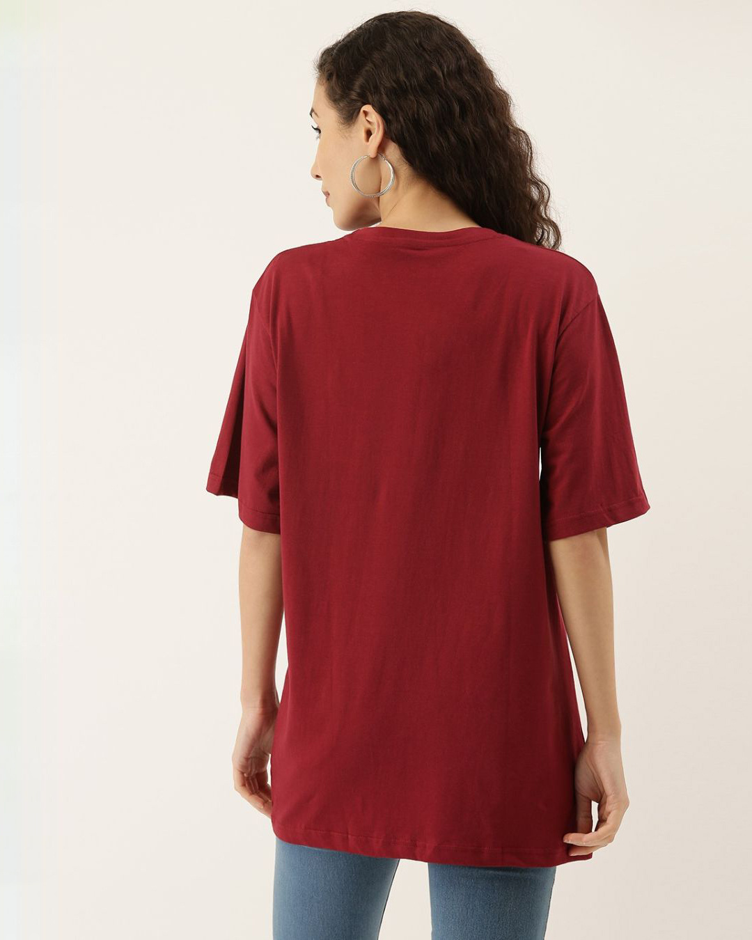 Shop Women's Maroon Typography T-shirt-Back