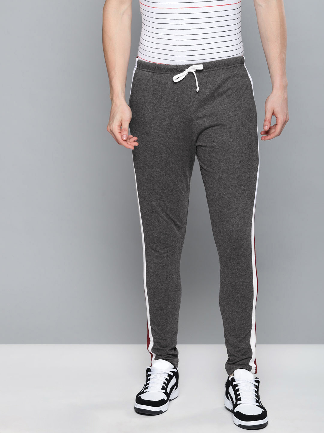 Shop Men's Black Solid Track Pants-Back