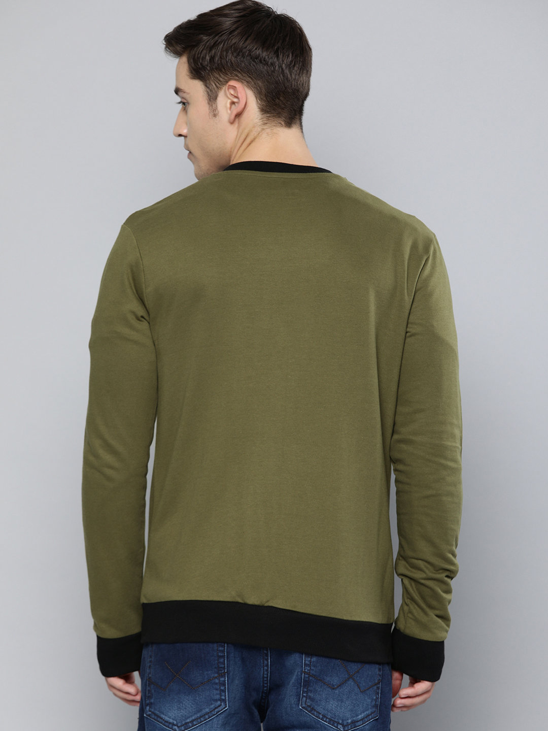 Shop Men's Green Solid Jackets-Back