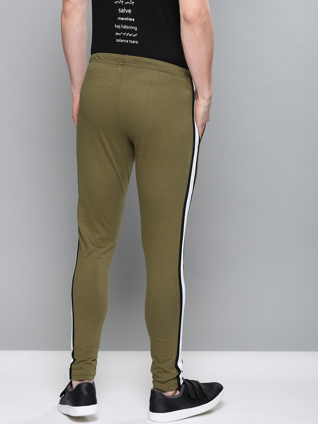 Shop Men's Green Solid Track Pants-Back