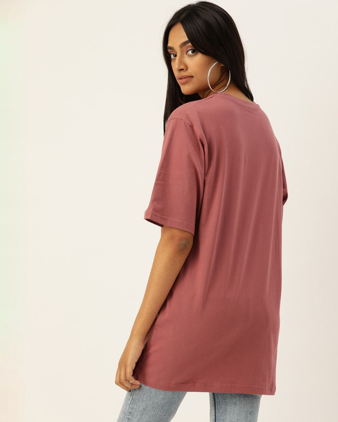 Shop Women's Pink Typography T-shirt-Back
