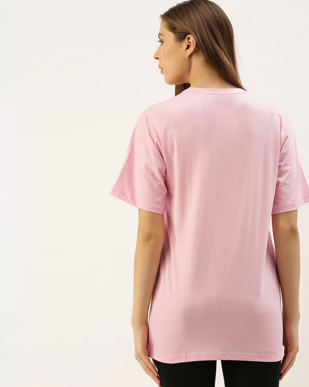 Shop Women's Pink Typography T-shirt-Back