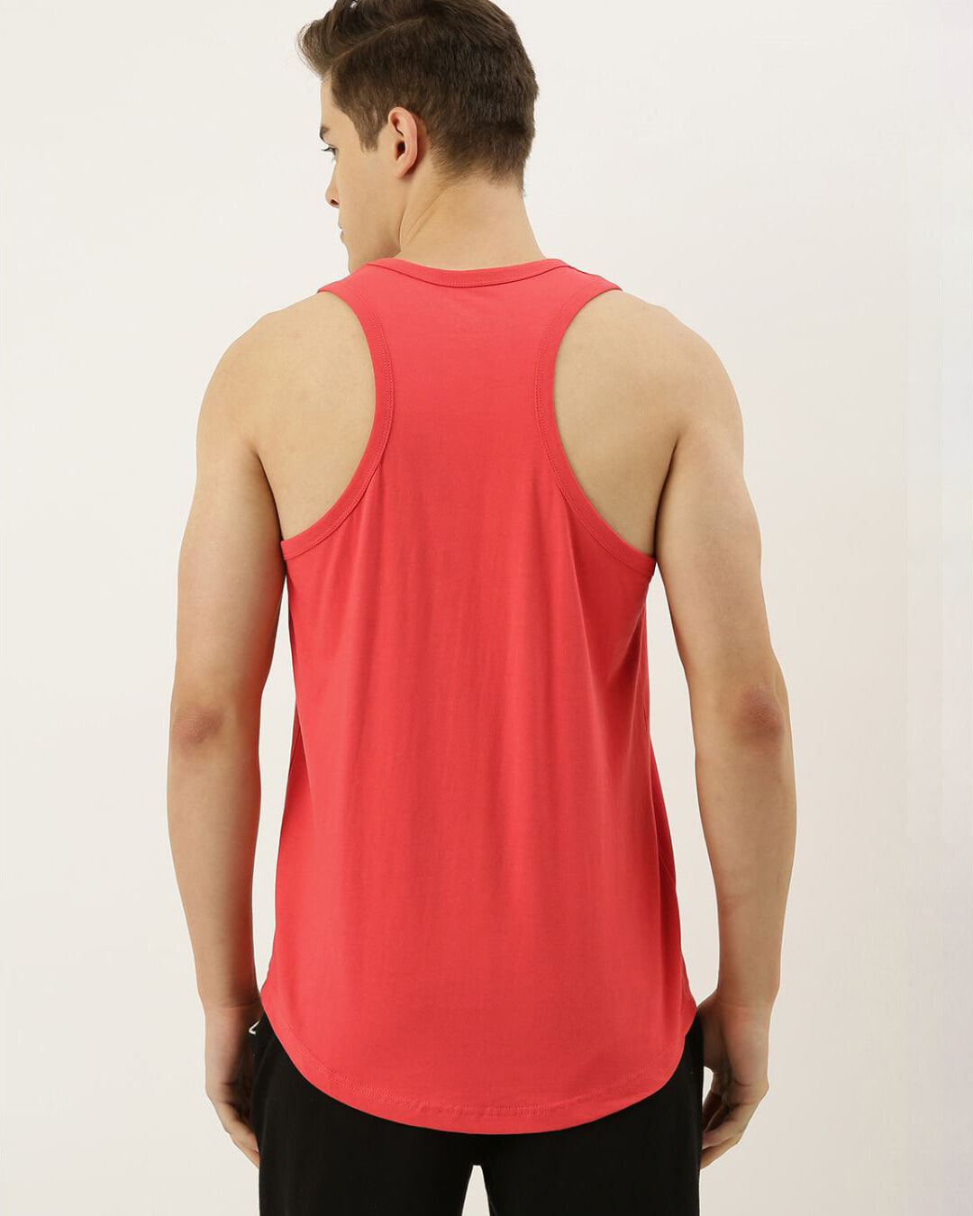 Shop Men's Red Solid Tank Top-Back