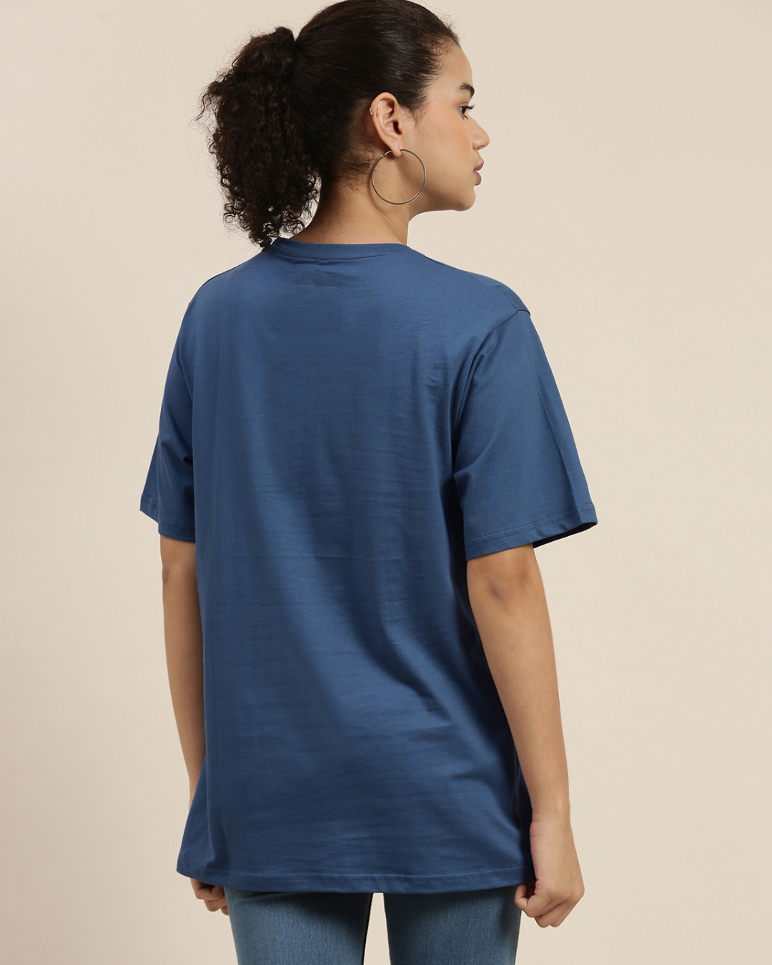 Shop Women's Blue Oversized Fit T Shirt-Back