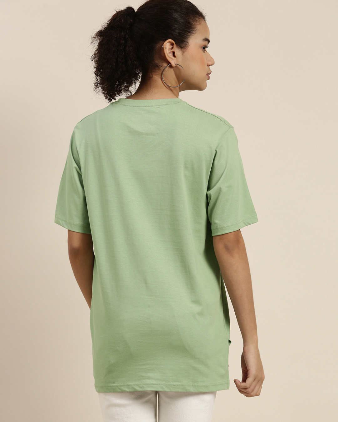 Shop Women's Green Oversized Fit T Shirt-Back