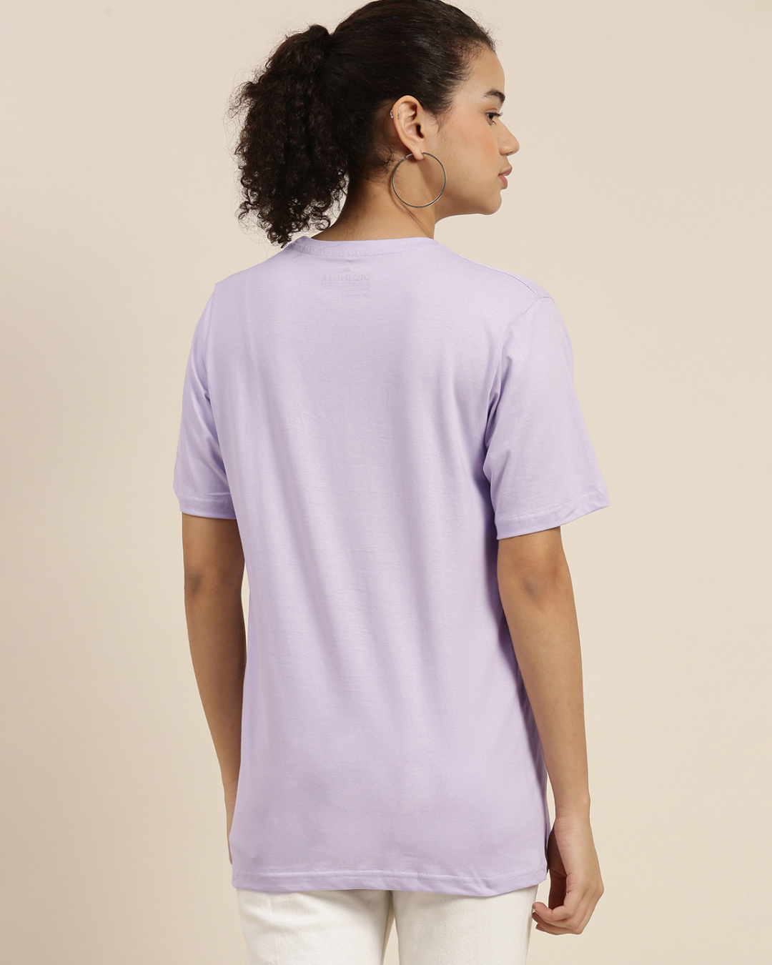 Shop Women's Lavender Typographic Oversized Fit T Shirt-Back