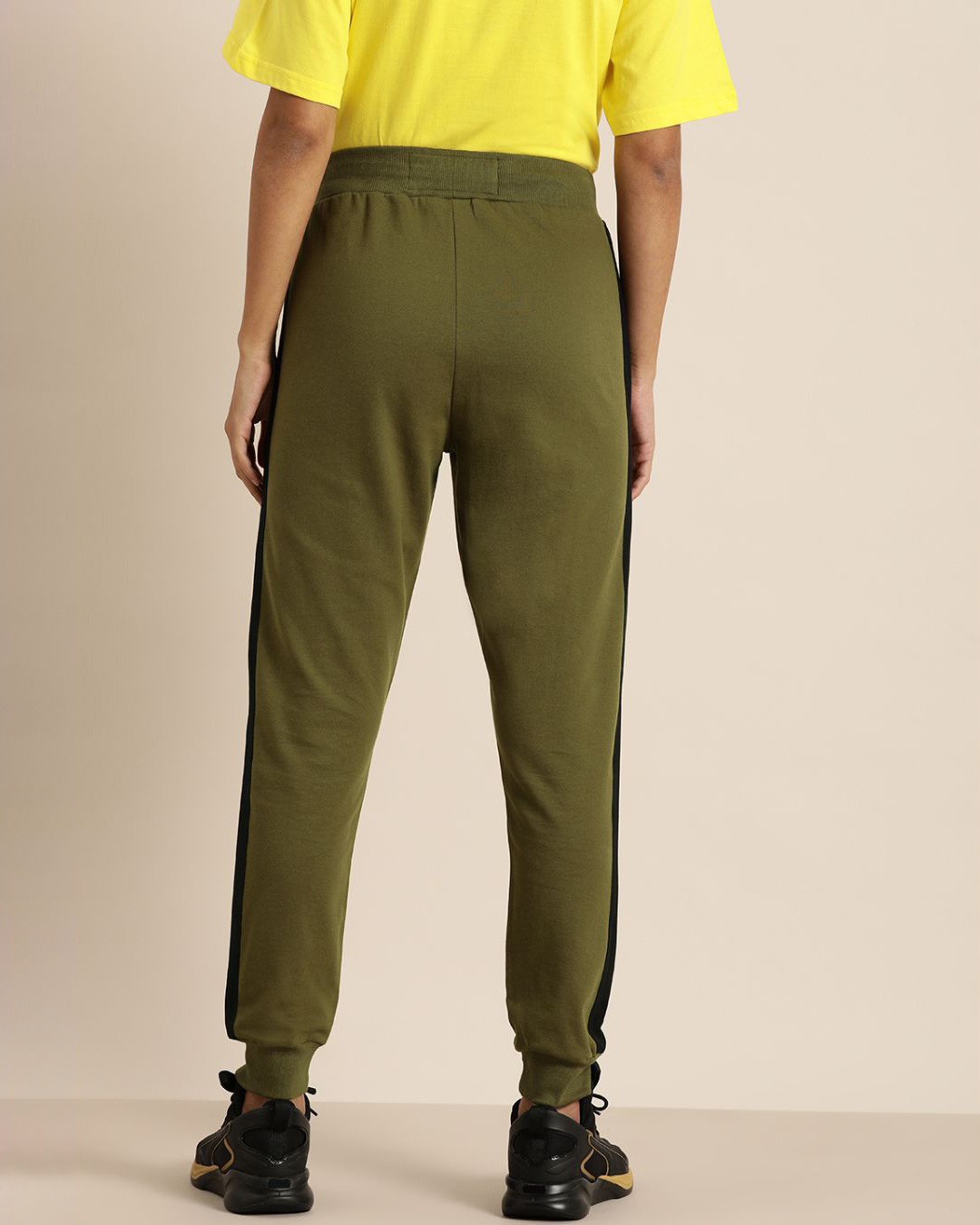 Shop Women's Olive Solid Joggers-Back