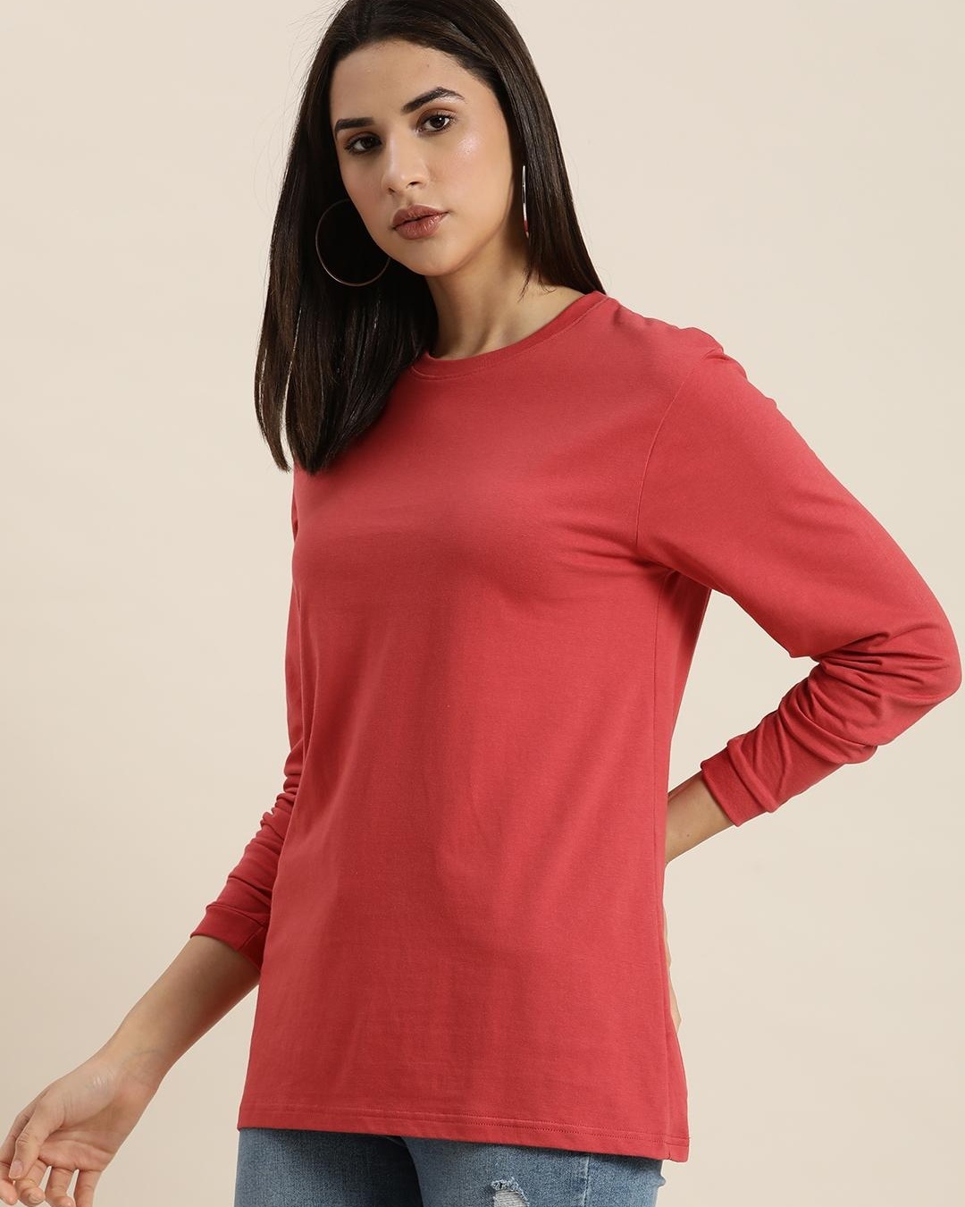 Shop Women's Red Oversized T Shirt-Back