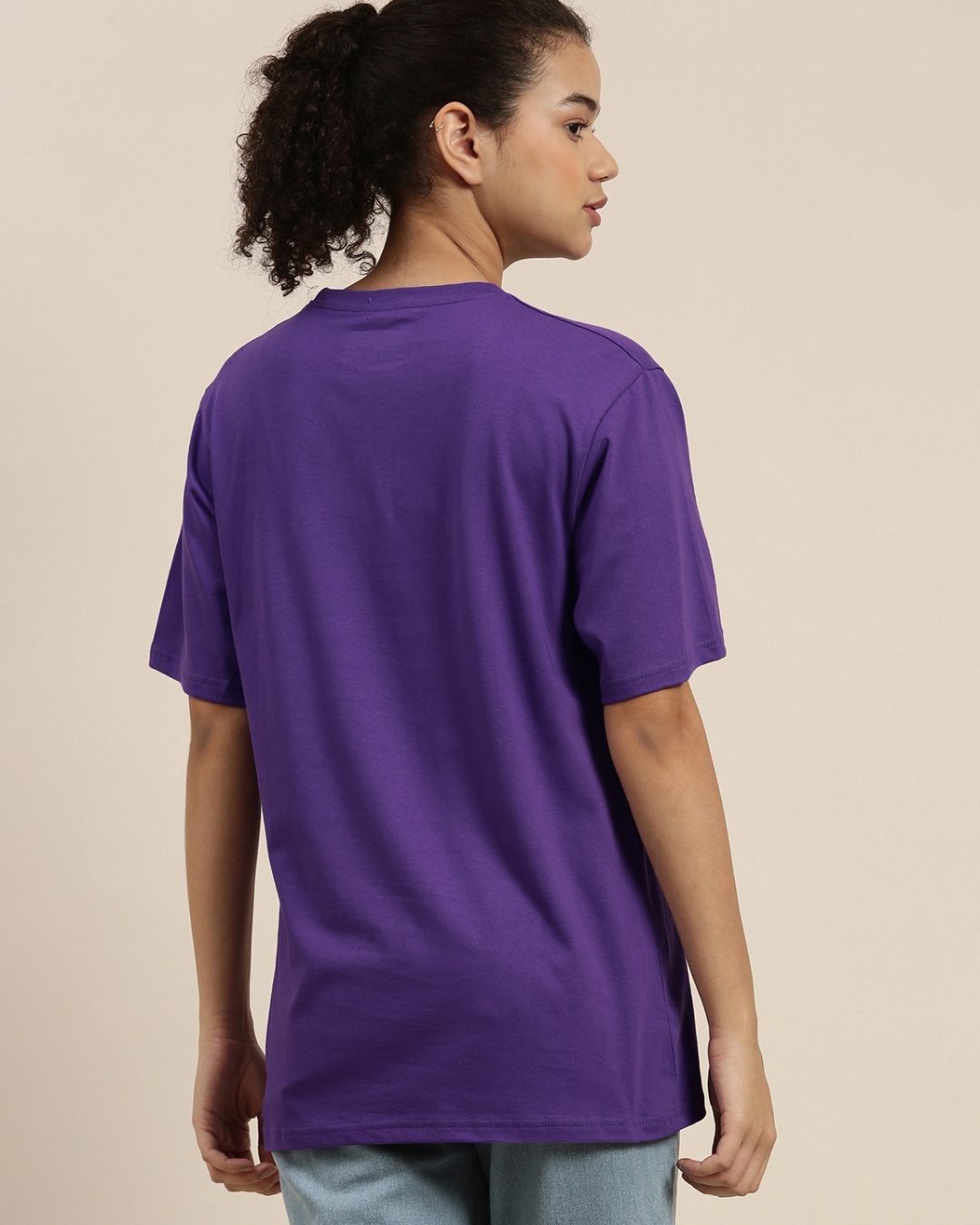 Shop Women's Violet Oversized Fit T Shirt-Back