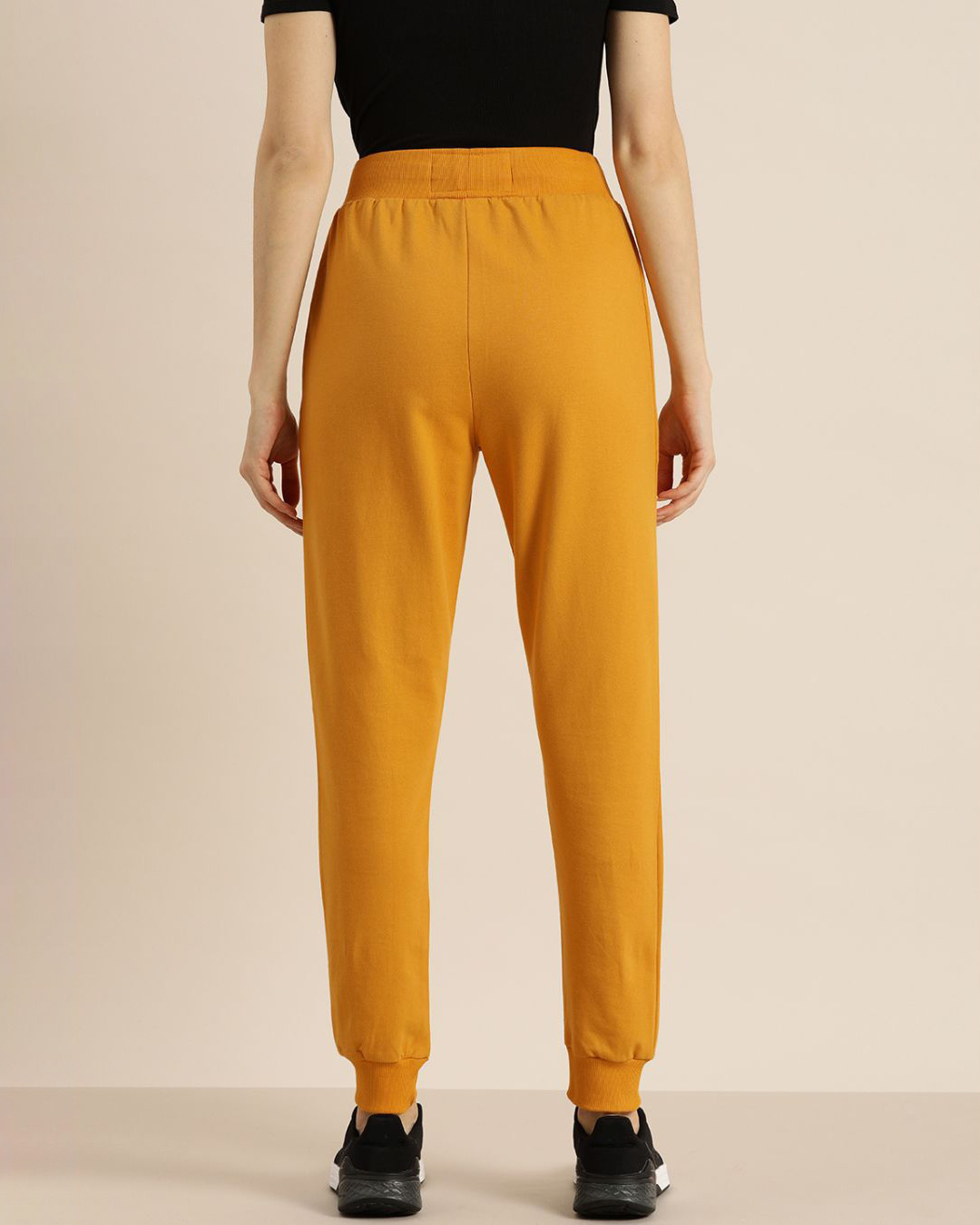 Shop Women's Yellow Solid Joggers-Back