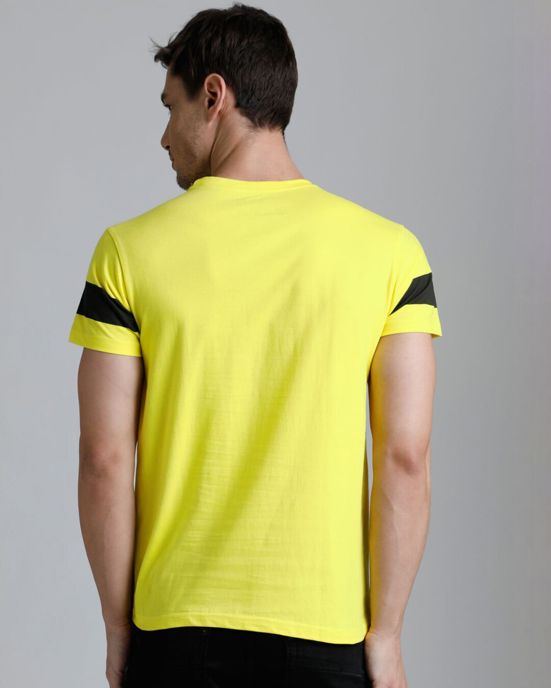 Shop Men's Yellow Graphic Print T-shirt-Back