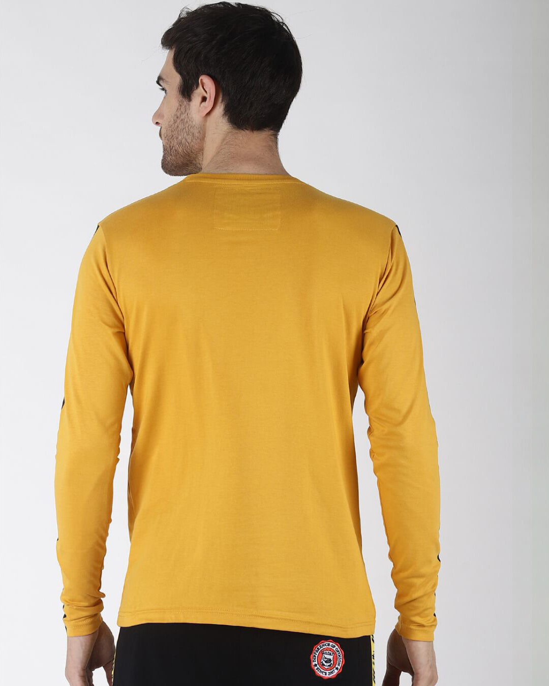 Shop Men's Yellow Typography T-shirt-Back