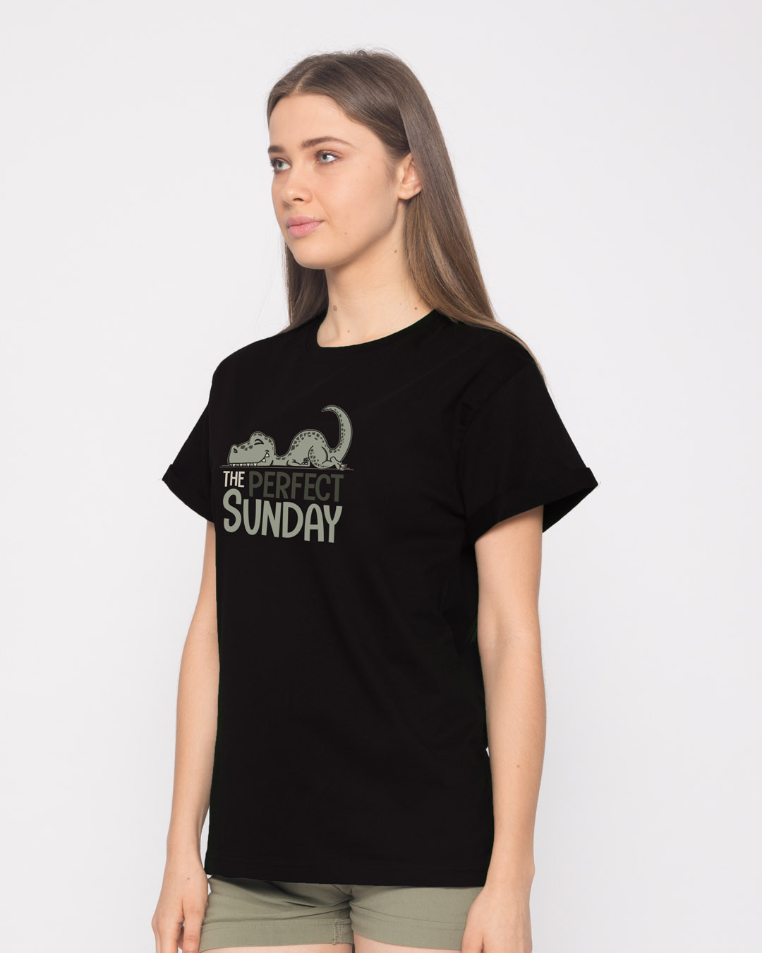 Shop Dino Sunday Boyfriend T-Shirt-Back