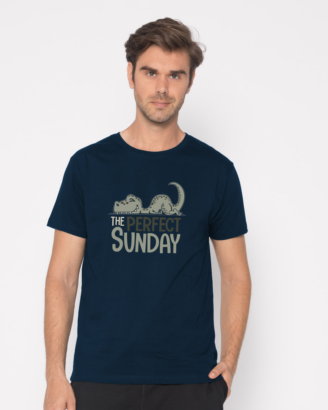 Shop Dino Sunday Half Sleeve T-Shirt-Back