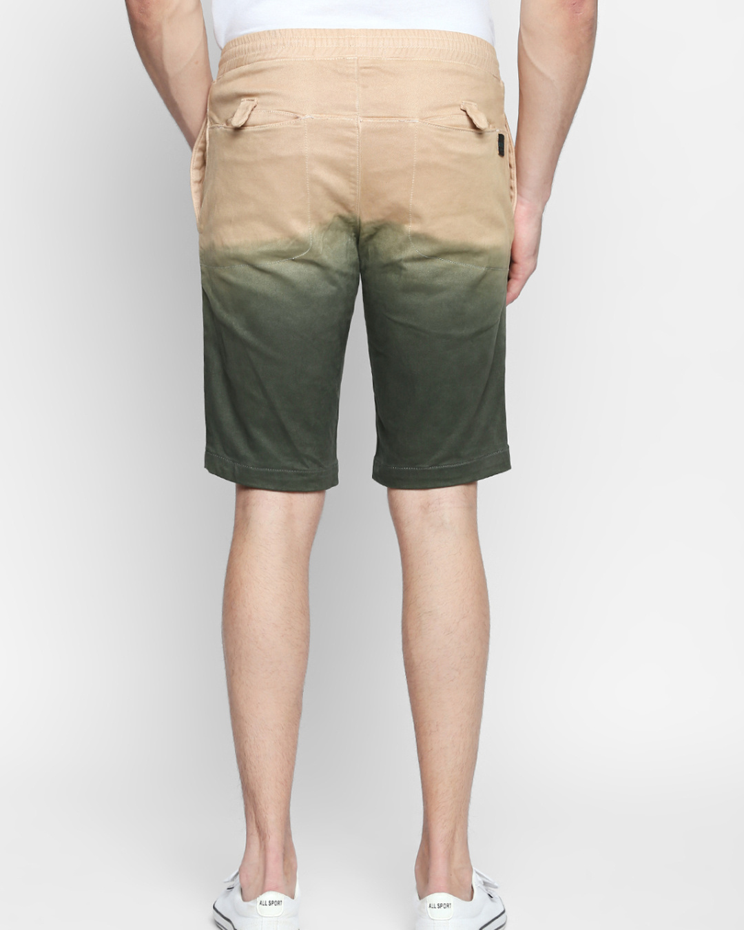 Shop Beige Cotton Regular Fit Shorts For Men's-Back