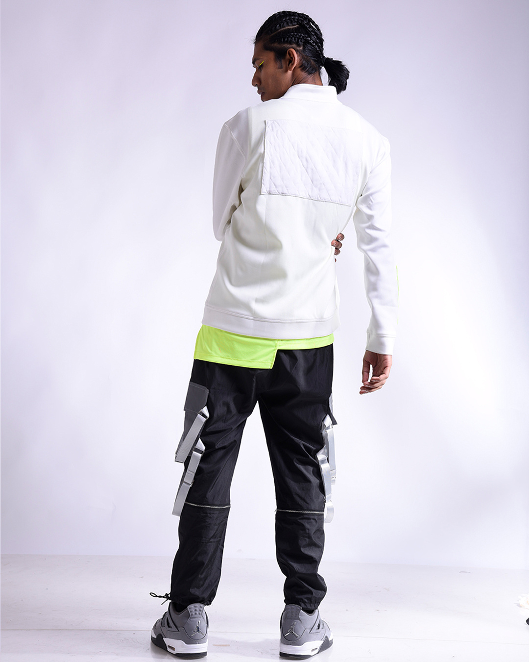 Shop White Stylized Smart Casual Jacket For Men-Back