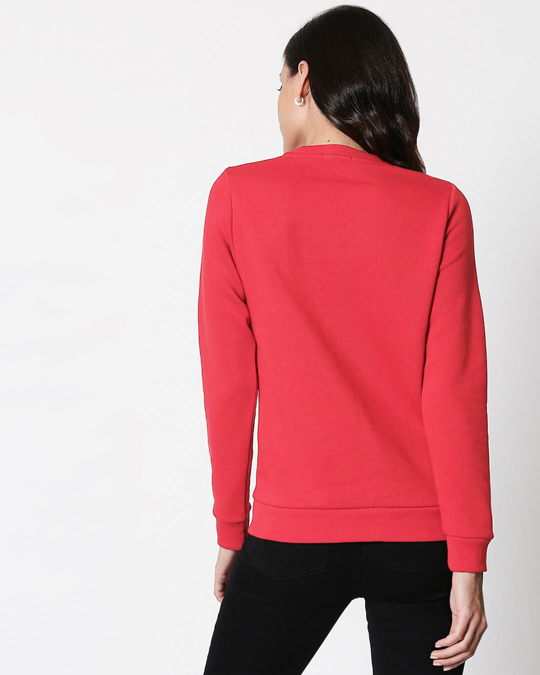 Shop Do More Of Fleece Sweatshirt Red Melange-Back