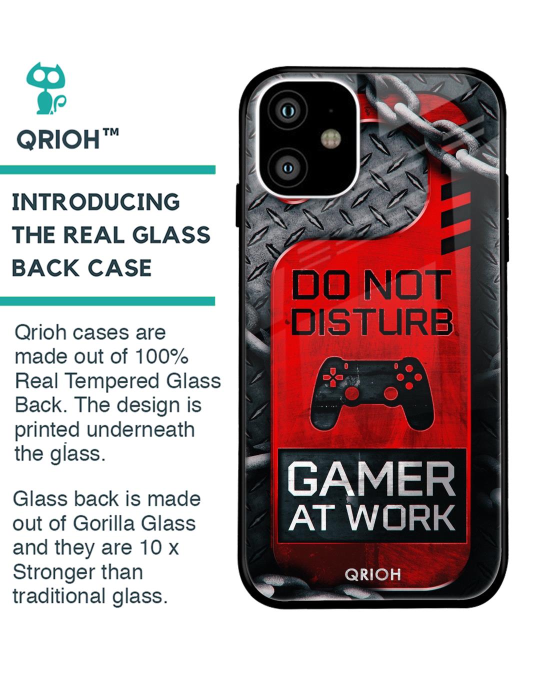 Shop Do Not Disturb Typography Premium Glass Cover For iPhone 11 (Impact Resistant, Matte Finish)-Back