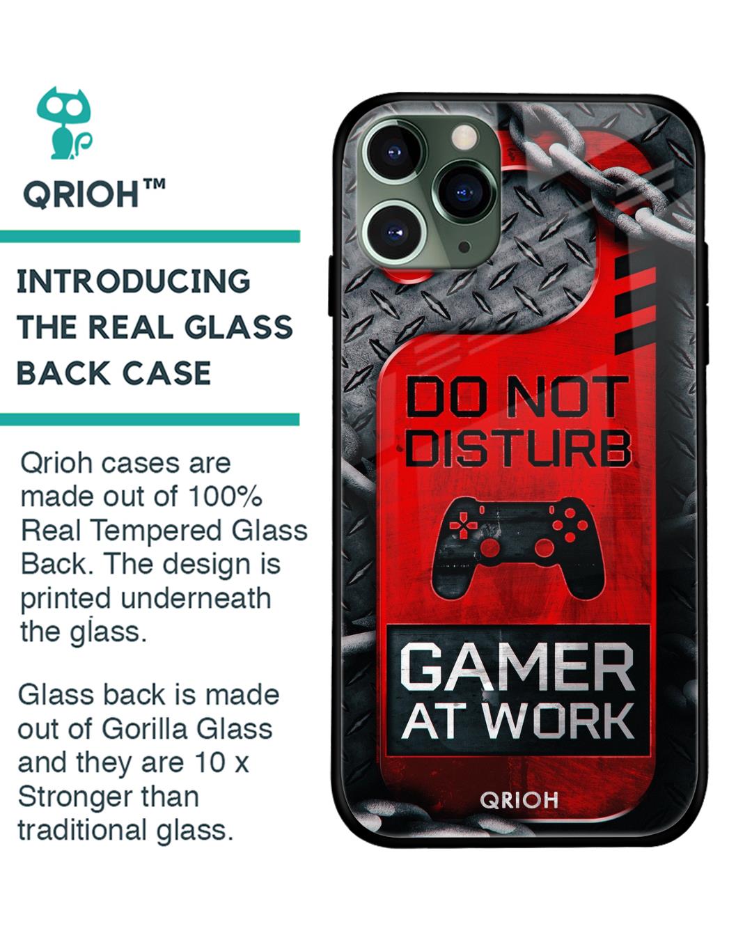 Shop Do Not Disturb Typography Premium Glass Cover For iPhone 11 Pro (Impact Resistant, Matte Finish)-Back