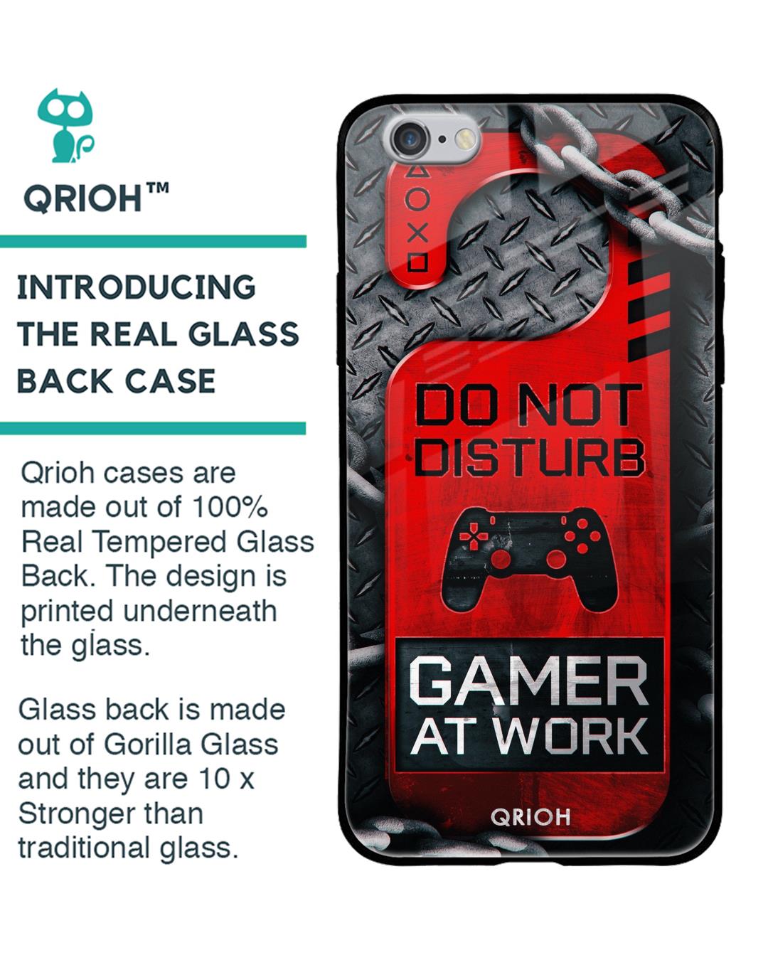 Shop Do Not Disturb Typography Premium Glass Cover For iPhone 6 (Impact Resistant, Matte Finish)-Back