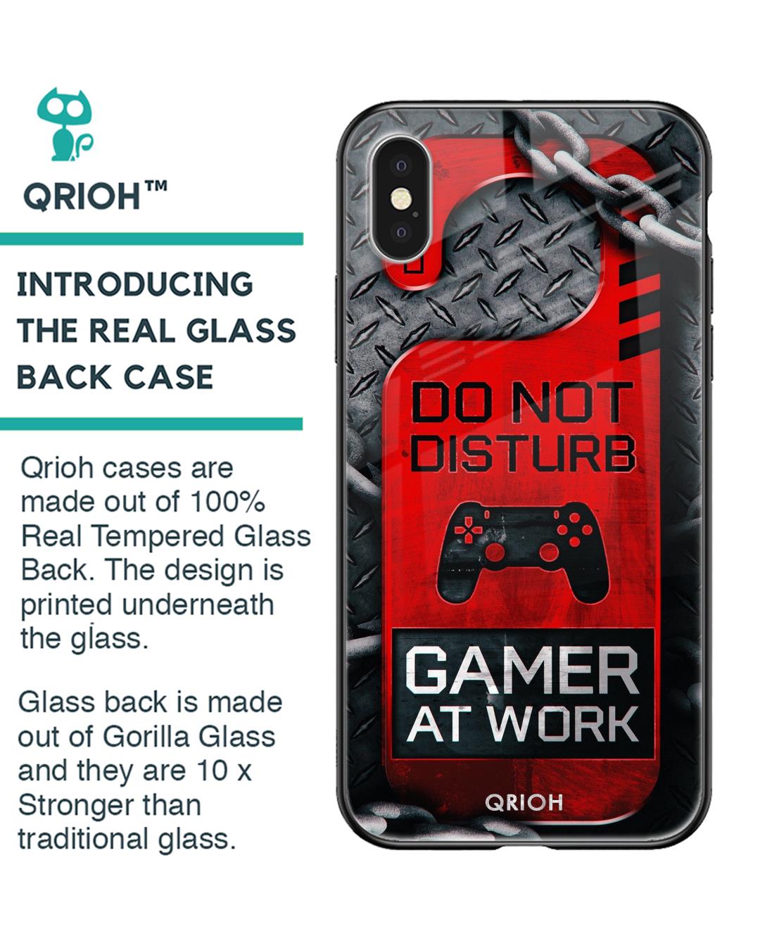 Shop Do Not Disturb Typography Premium Glass Cover For iPhone XS (Impact Resistant, Matte Finish)-Back