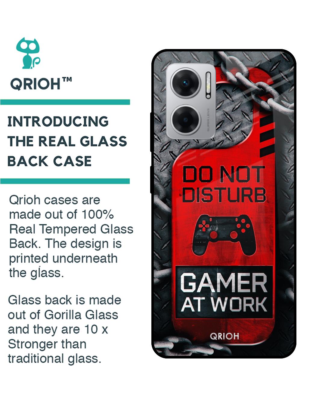 Shop Do Not Disturb Typography Premium Glass Case for Redmi 11 Prime 5G (Shock Proof,Scratch Resistant)-Back