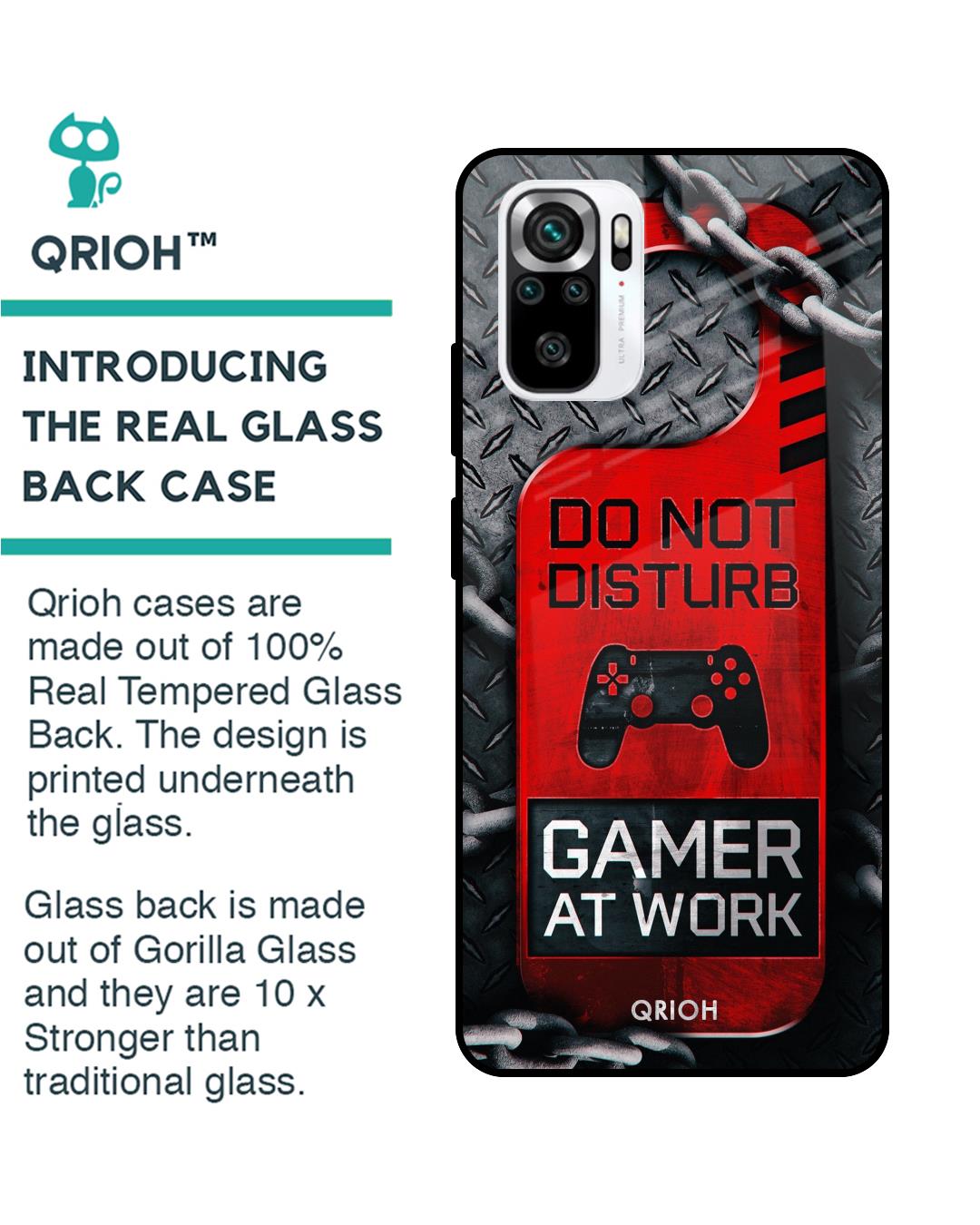 Shop Do Not Disturb Typography Premium Glass Case for Redmi Note 11 SE (Shock Proof,Scratch Resistant)-Back
