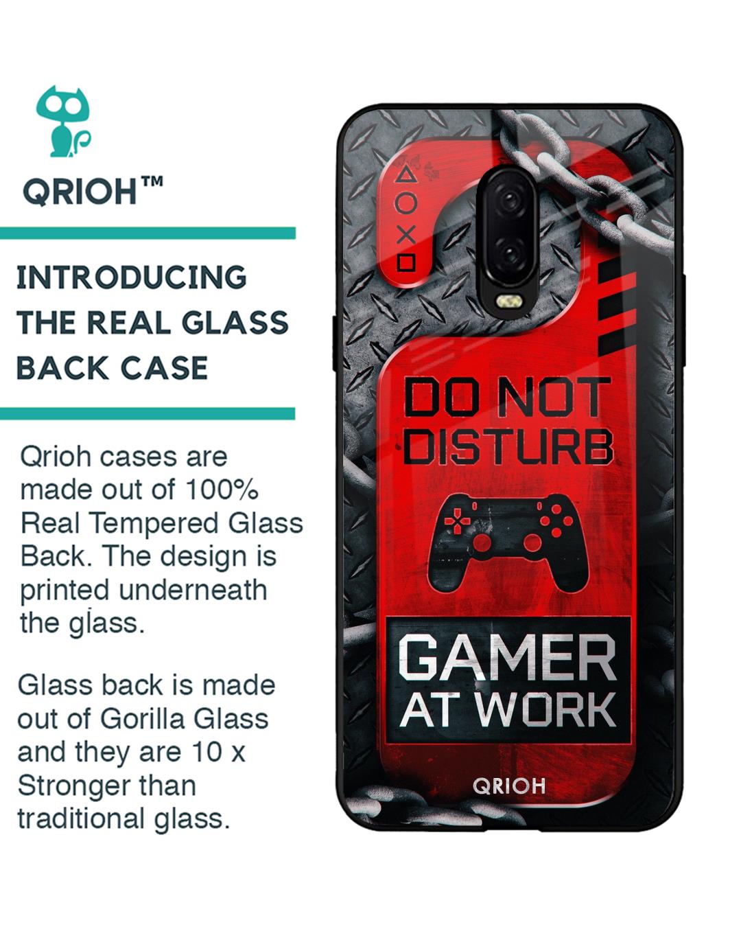 Shop Do Not Disturb Typography Premium Glass Cover For OnePlus 6T (Impact Resistant, Matte Finish)-Back