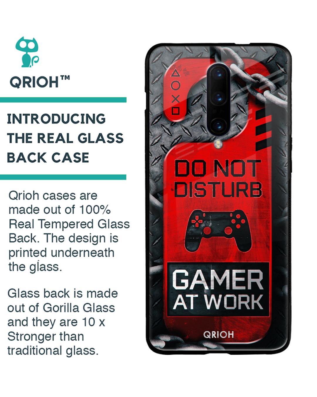 Shop Do Not Disturb Typography Premium Glass Cover For OnePlus 7 Pro (Impact Resistant, Matte Finish)-Back