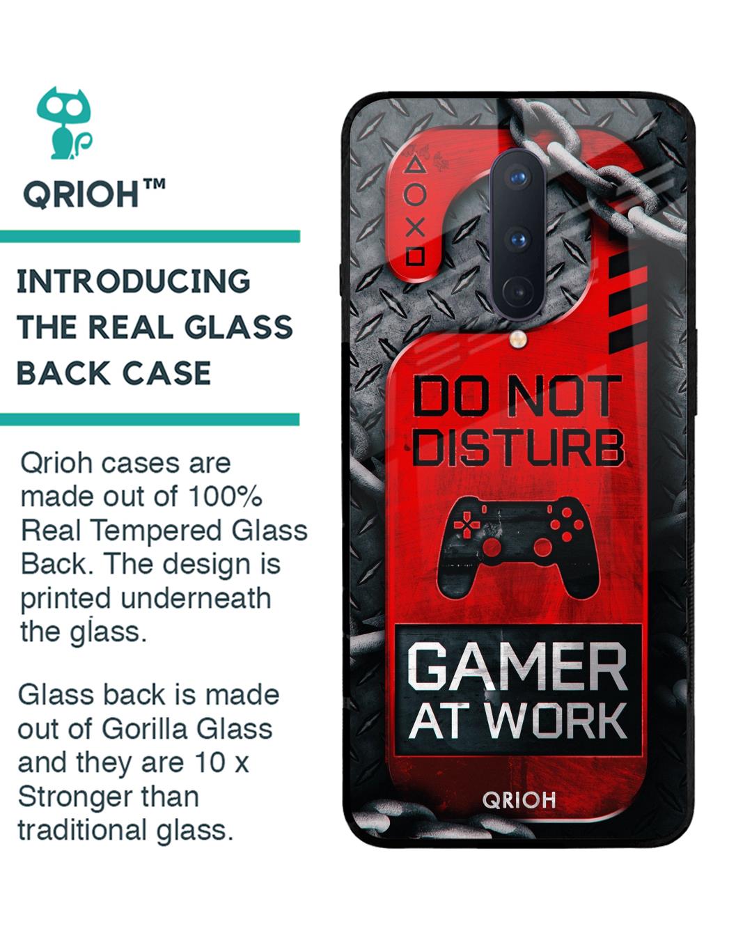 Shop Do Not Disturb Typography Premium Glass Cover For OnePlus 8 (Impact Resistant, Matte Finish)-Back