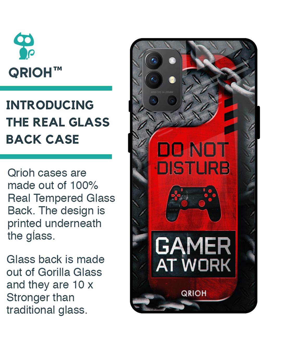 Shop Do Not Disturb Typography Premium Glass Cover For OnePlus 9R (Impact Resistant, Matte Finish)-Back