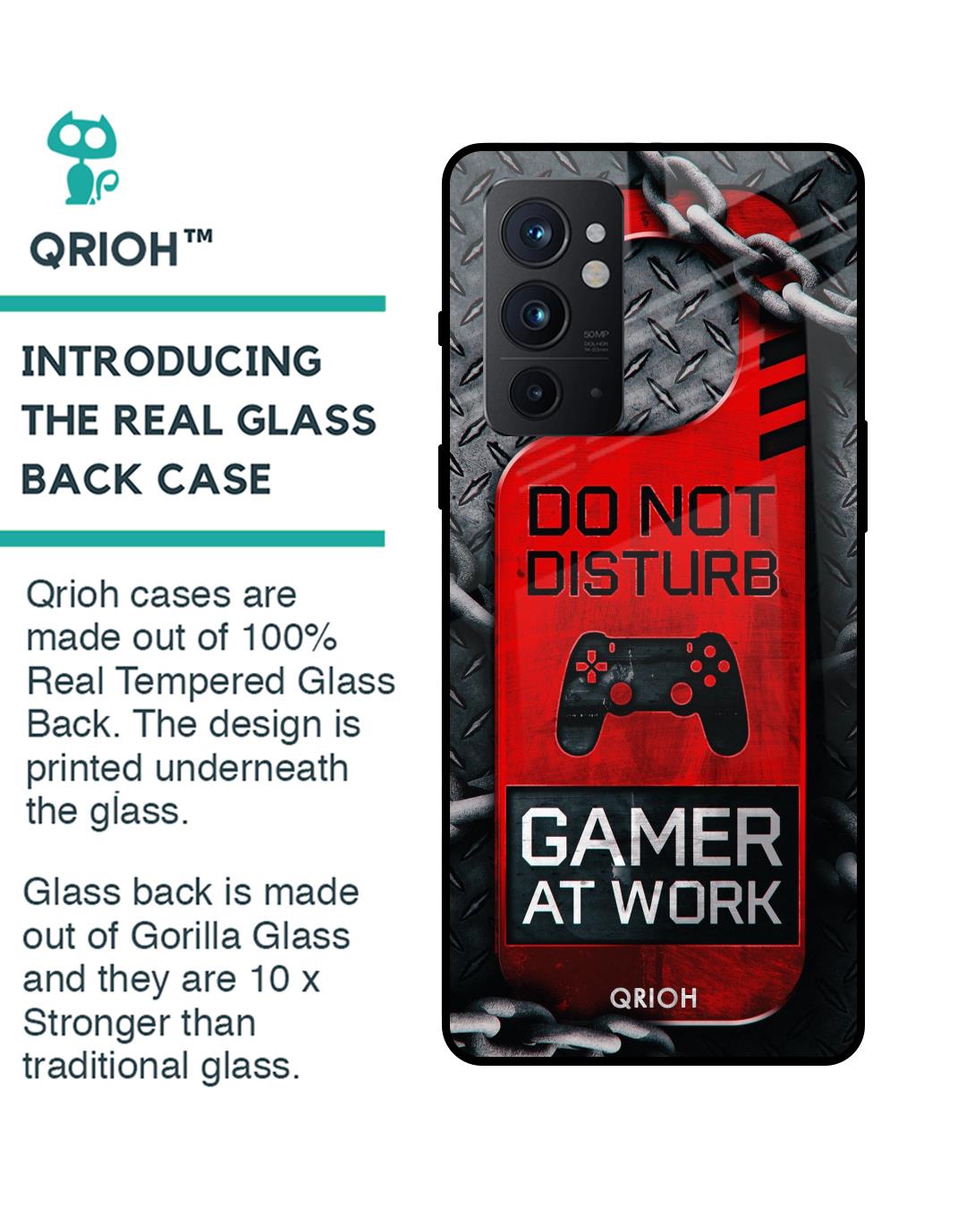 Shop Do Not Disturb Typography Premium Glass Cover For OnePlus 9RT (Impact Resistant, Matte Finish)-Back