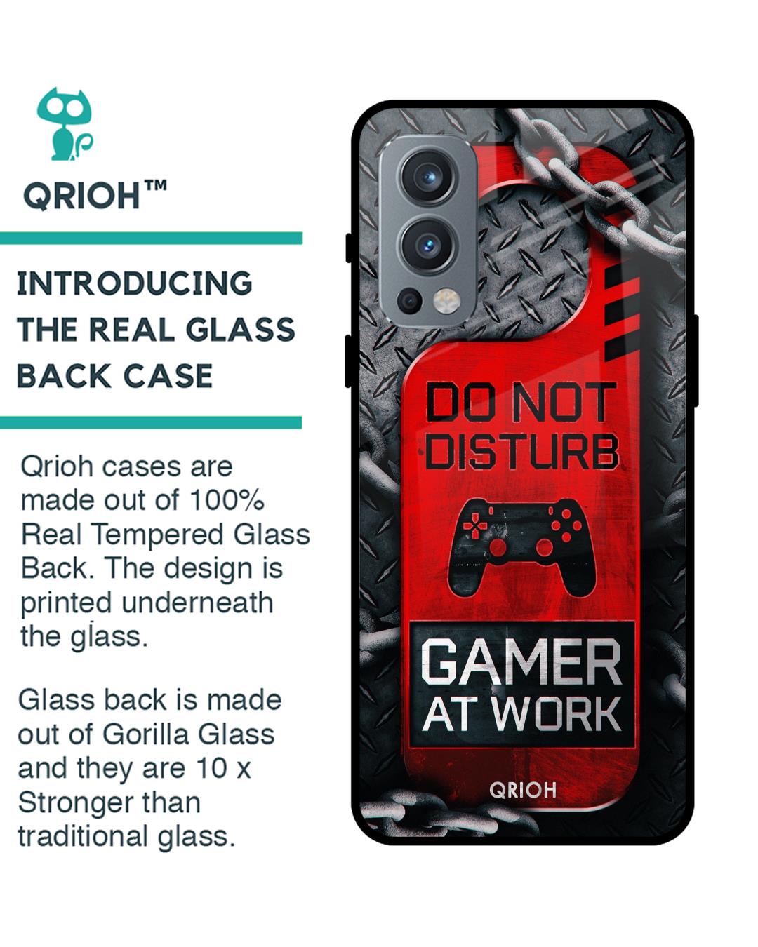 Shop Do Not Disturb Typography Premium Glass Cover For OnePlus Nord 2 5G (Impact Resistant, Matte Finish)-Back