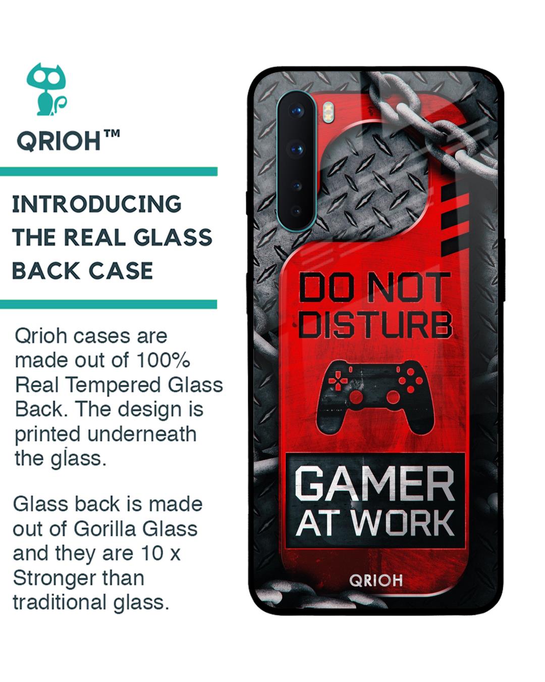 Shop Do Not Disturb Typography Premium Glass Cover For OnePlus Nord (Impact Resistant, Matte Finish)-Back