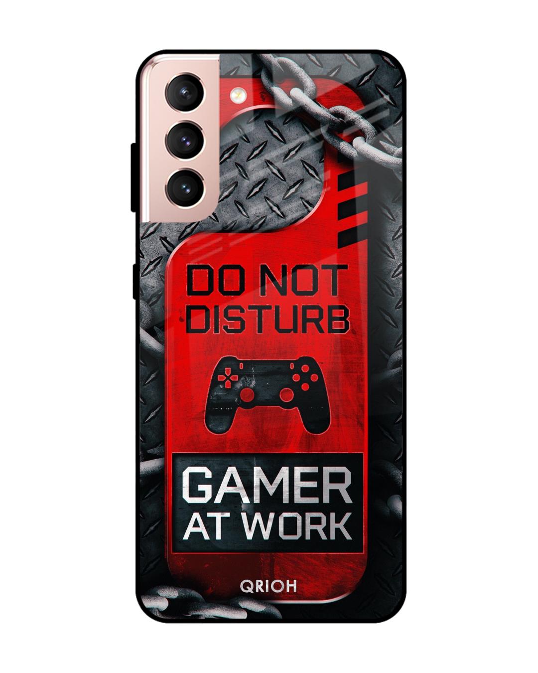 Shop Do Not Disturb Typography Premium Glass Cover For  S21 Plus(Impact Resistant-Back
