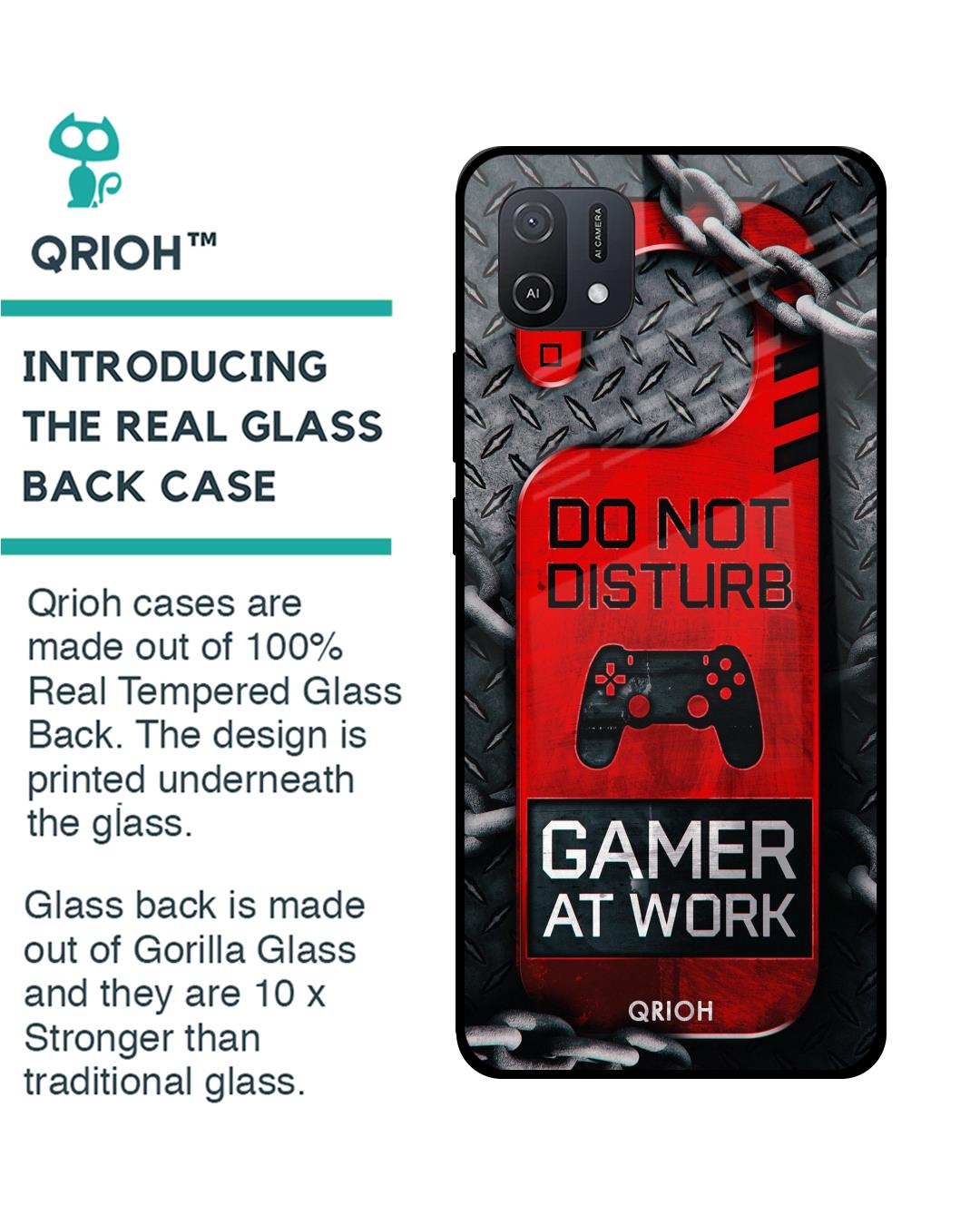 Shop Do Not Disturb Typography Premium Glass Cover Oppo A16K (Impact Resistant, Matte Finish)-Back