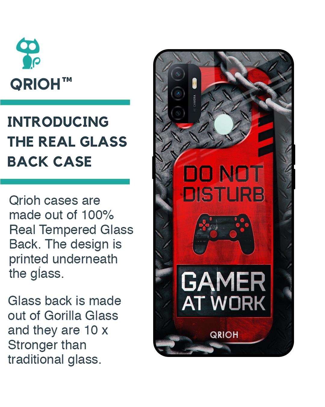 Shop Do Not Disturb Typography Premium Glass Cover Oppo A33 (Impact Resistant, Matte Finish)-Back