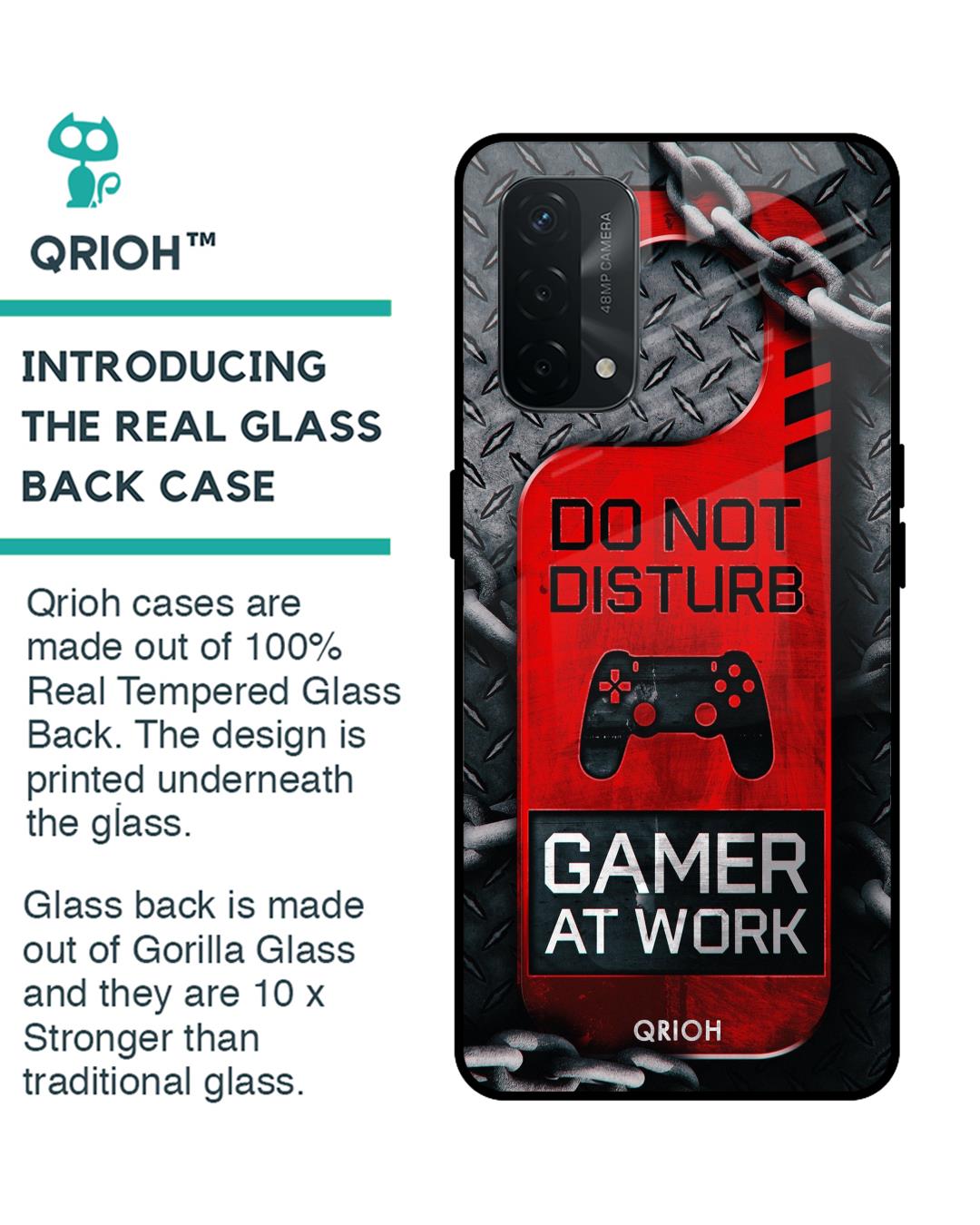 Shop Do Not Disturb Typography Premium Glass Cover Oppo A74 (Impact Resistant, Matte Finish)-Back