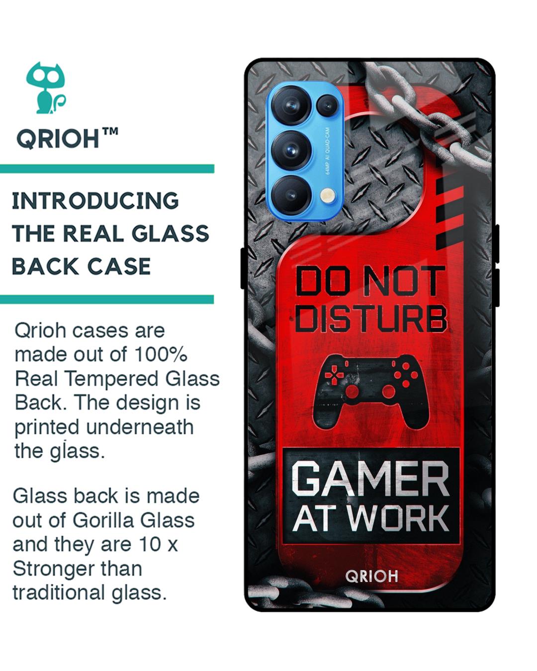 Shop Do Not Disturb Typography Premium Glass Cover Oppo Reno 5 Pro (Impact Resistant, Matte Finish)-Back