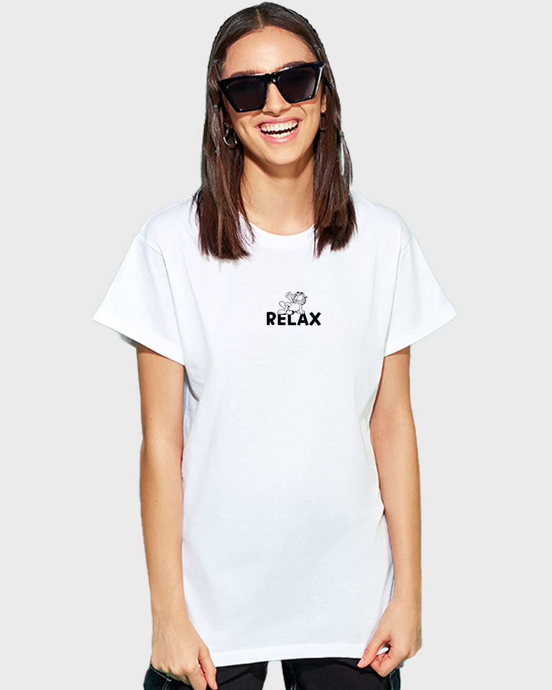 Shop Women's White Do Nothing Club Graphic Printed Boyfriend T-shirt-Back