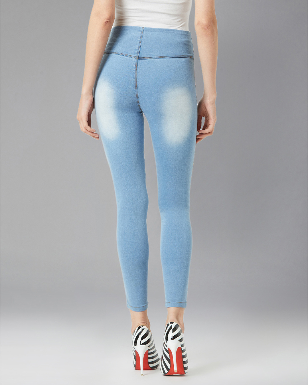 Shop Women's Blue Super Skinny Fit Jeggings-Back
