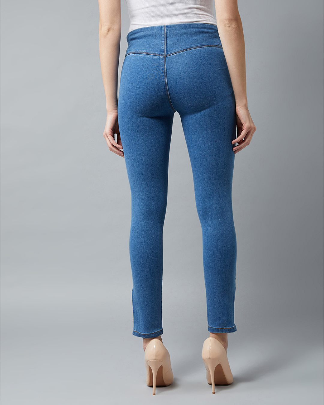 Shop Women's Blue Super Skinny Fit Jeggings-Back