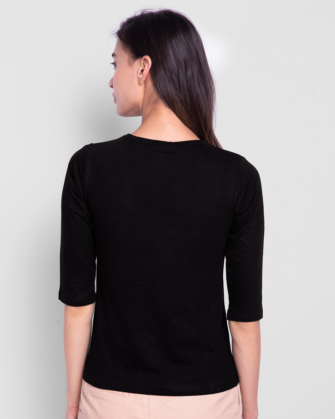 Shop Don't Call Me Babe Printed 3/4th Sleeve Slim Fit T-Shirt (LTL) Black-Back