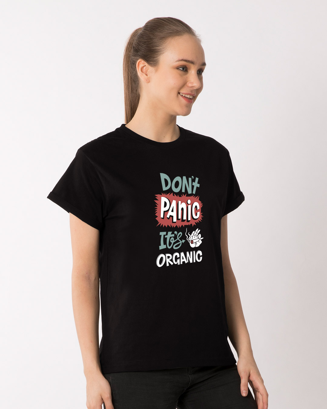 Shop Don't Panic Boyfriend T-Shirt-Back