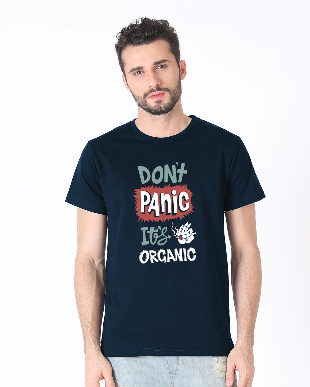 Shop Don't Panic Half Sleeve T-Shirt-Back