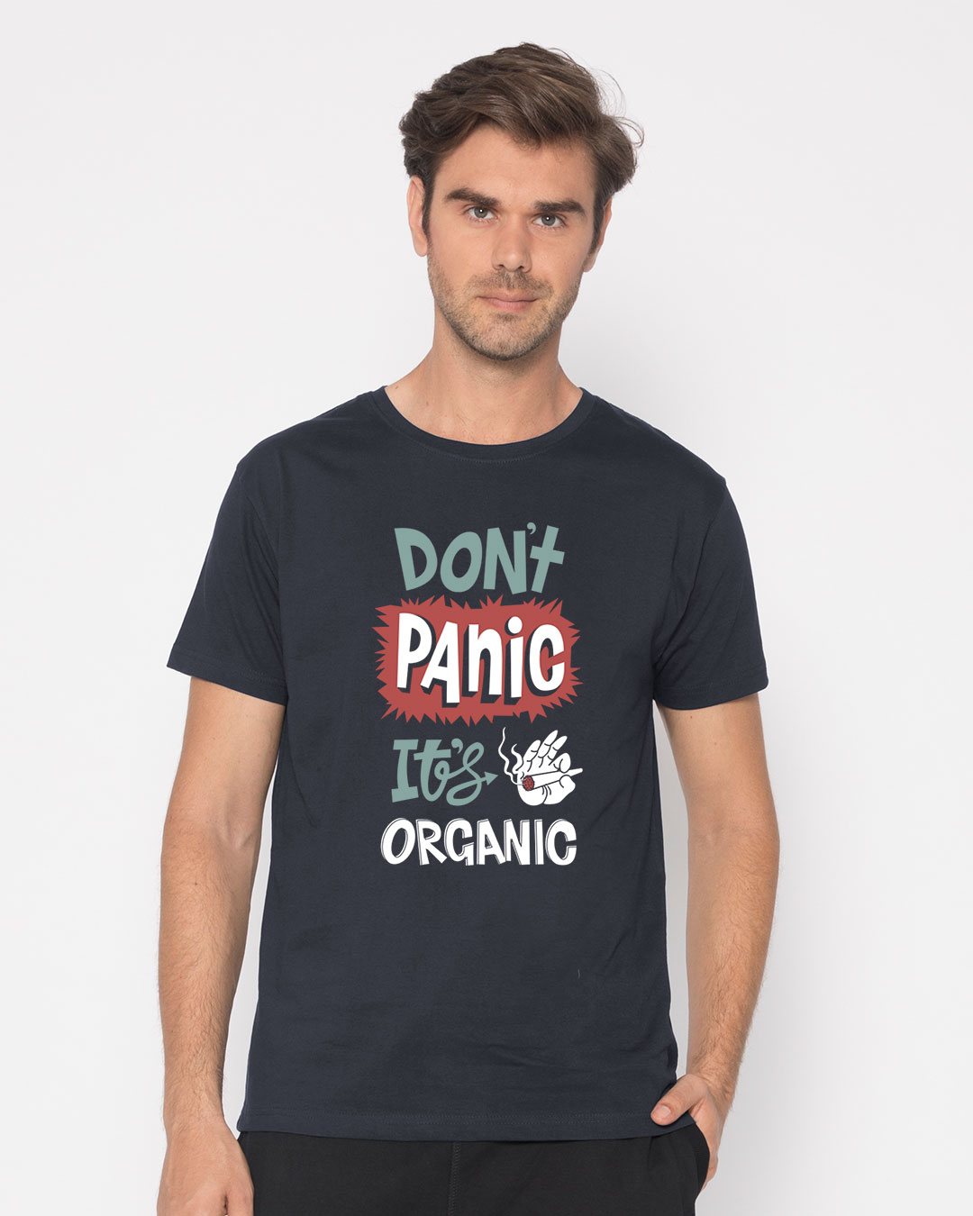 Shop Don't Panic Half Sleeve T-Shirt-Back