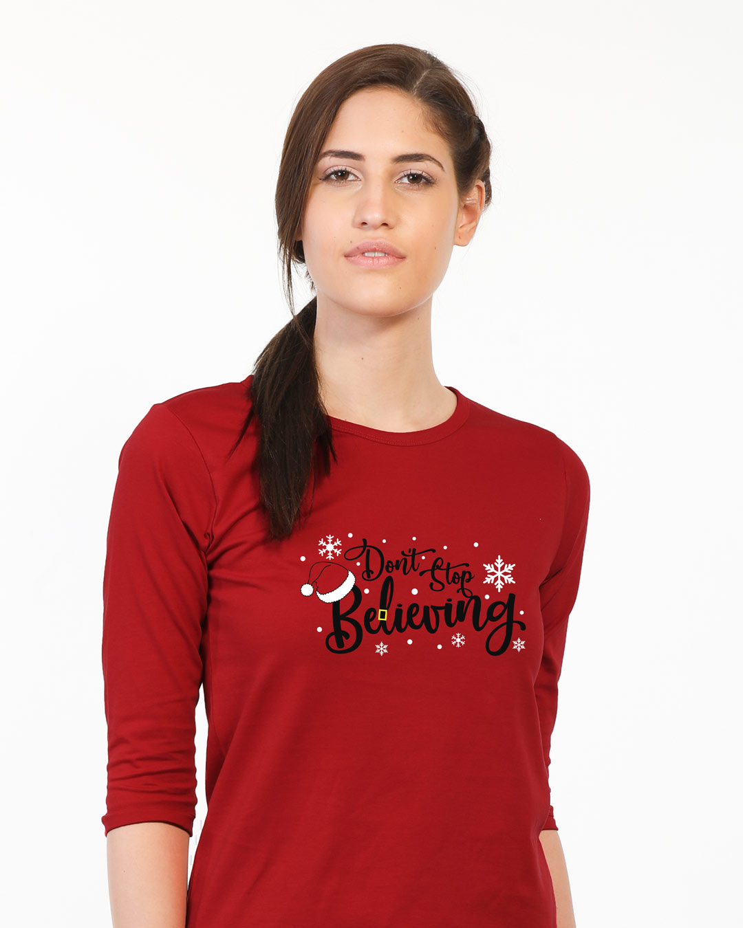 Don’t Stop Believing Round Neck 3/4th Sleeve T-Shirt