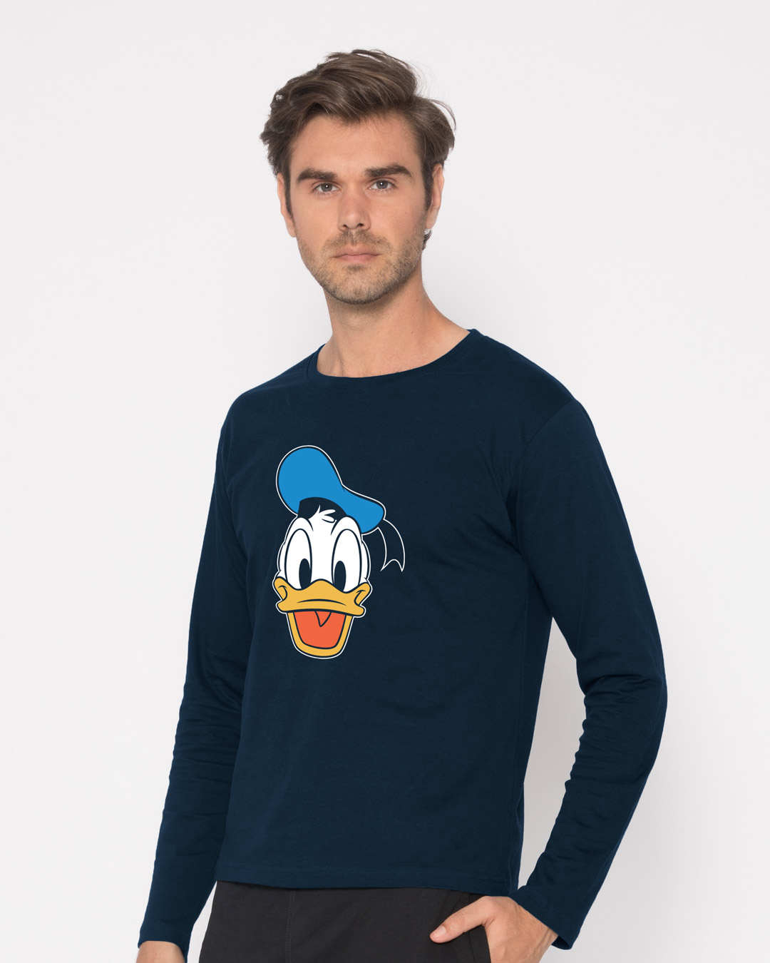 Shop Donald Face Full Sleeve T-Shirt (DL)-Back