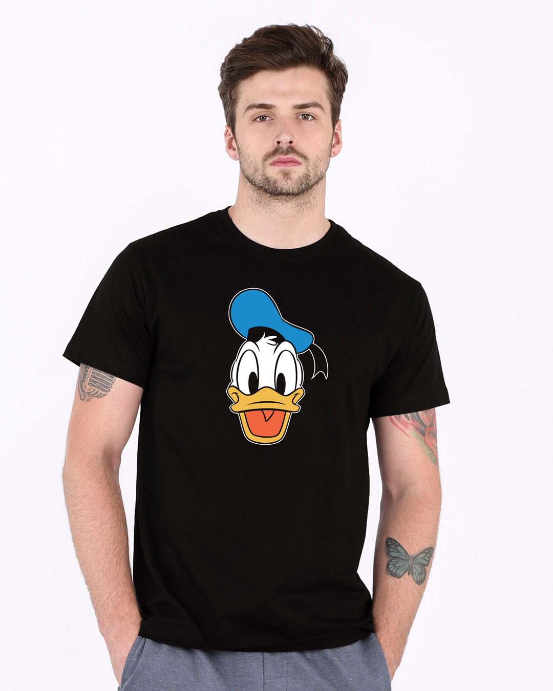 Shop Donald Face Half Sleeve T-Shirt (DL)-Back