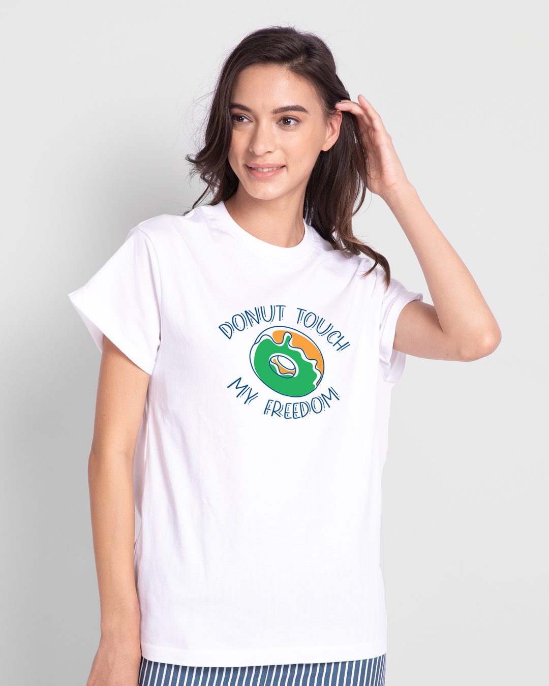 Shop Donut Touch Women's Boyfriend T-shirt-Back
